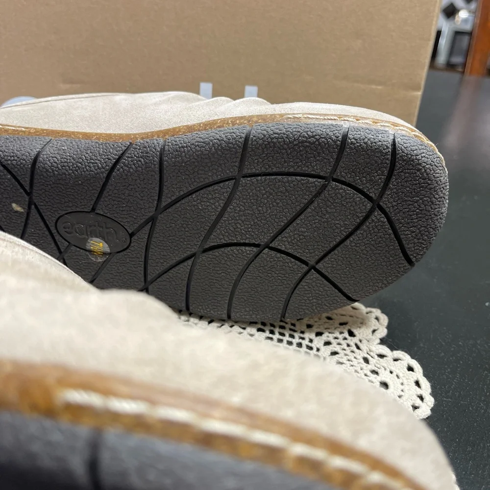 Earth Taupe Slip-On Mules with Button Accent - Picture 7 of 14